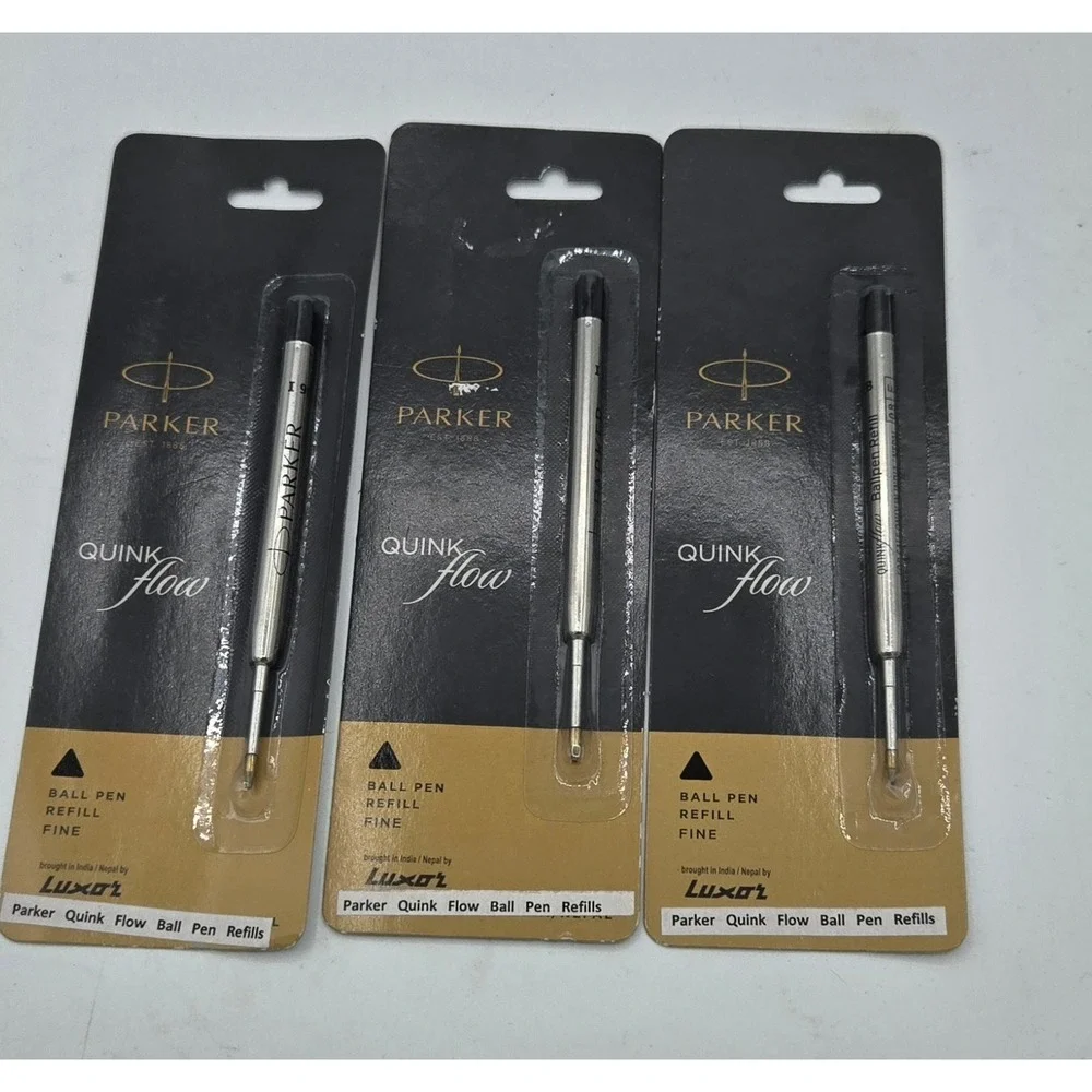 Lot of 3 Parker Quinkflow Ball Pen Refills - Fine Point,‎ Black Ink